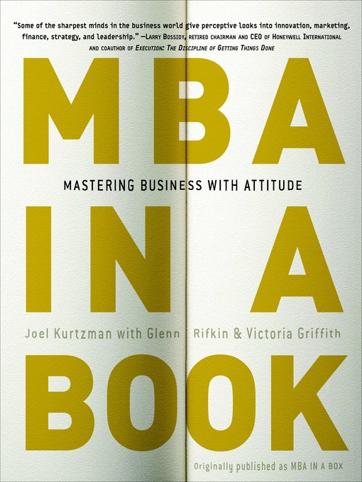 Title details for MBA in a Book by Joel Kurtzman - Wait list